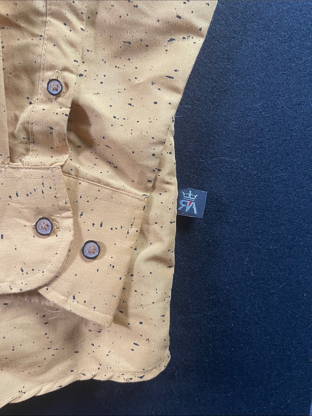 Red Ape Men's Mustard Long-Sleeve Button-Down Shirt - Picture 2 of 6